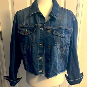 RED STAR Cropped Jean Jacket